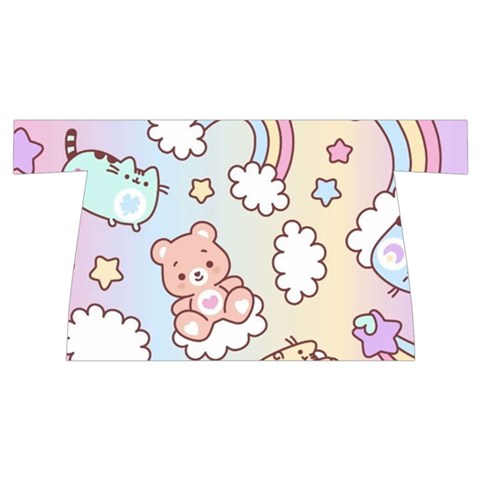 Pusheen Carebears Bears Cat Colorful Cute Pastel Pattern Wristlet Pouch Bag (Small) from ArtsNow.com Front