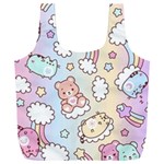 Pusheen Carebears Bears Cat Colorful Cute Pastel Pattern Full Print Recycle Bag (XXL)