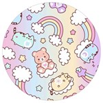 Pusheen Carebears Bears Cat Colorful Cute Pastel Pattern Round Trivet