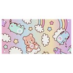 Pusheen Carebears Bears Cat Colorful Cute Pastel Pattern Banner and Sign 6  x 3 