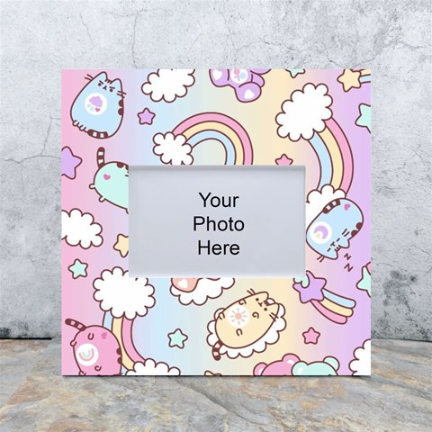 Pusheen Carebears Bears Cat Colorful Cute Pastel Pattern White Box Photo Frame 4  x 6  from ArtsNow.com Front