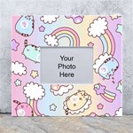 Pusheen Carebears Bears Cat Colorful Cute Pastel Pattern White Wall Photo Frame 5  x 7 