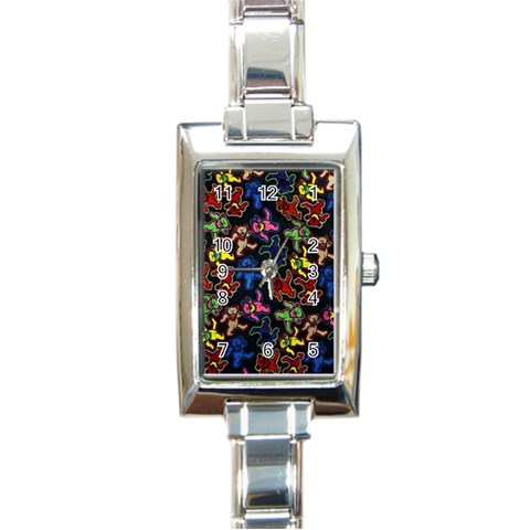 Bears Colors Dead Head Deadhead Grateful Dead Rectangle Italian Charm Watch from ArtsNow.com Front