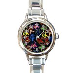 Bears Colors Dead Head Deadhead Grateful Dead Round Italian Charm Watch