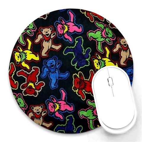 Bears Colors Dead Head Deadhead Grateful Dead Round Mousepad from ArtsNow.com Front