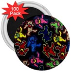 Bears Colors Dead Head Deadhead Grateful Dead 3  Magnets (100 pack)