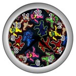 Bears Colors Dead Head Deadhead Grateful Dead Wall Clock (Silver)