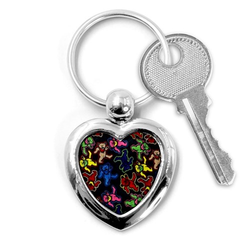 Bears Colors Dead Head Deadhead Grateful Dead Key Chain (Heart) from ArtsNow.com Front