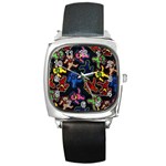 Bears Colors Dead Head Deadhead Grateful Dead Square Metal Watch