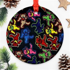 Bears Colors Dead Head Deadhead Grateful Dead Round Ornament (Two Sides) from ArtsNow.com Front