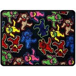 Bears Colors Dead Head Deadhead Grateful Dead One Side Fleece Blanket (Large)