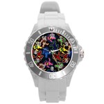 Bears Colors Dead Head Deadhead Grateful Dead Round Plastic Sport Watch (L)