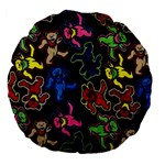 Bears Colors Dead Head Deadhead Grateful Dead Large 18  Premium Flano Round Cushions