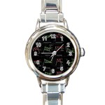 Chart Pattern Round Italian Charm Watch