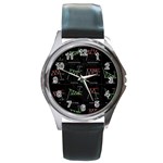 Chart Pattern Round Metal Watch