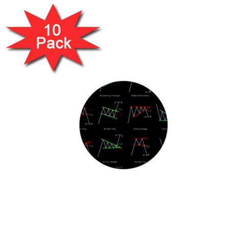 Chart Pattern 1  Mini Buttons (10 pack)  from ArtsNow.com Front