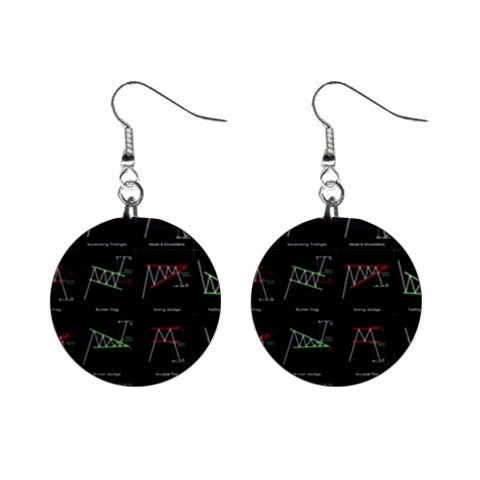 Chart Pattern Mini Button Earrings from ArtsNow.com Front