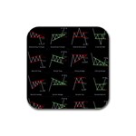 Chart Pattern Rubber Square Coaster (4 pack)