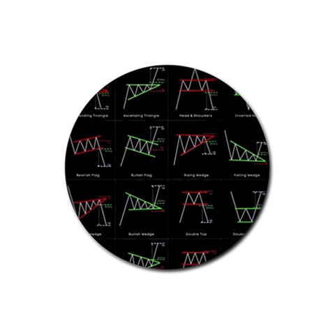 Chart Pattern Rubber Coaster (Round) from ArtsNow.com Front