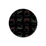 Chart Pattern Rubber Round Coaster (4 pack)