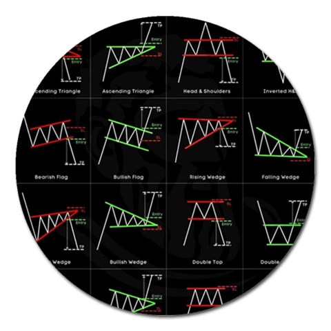 Chart Pattern Magnet 5  (Round) from ArtsNow.com Front
