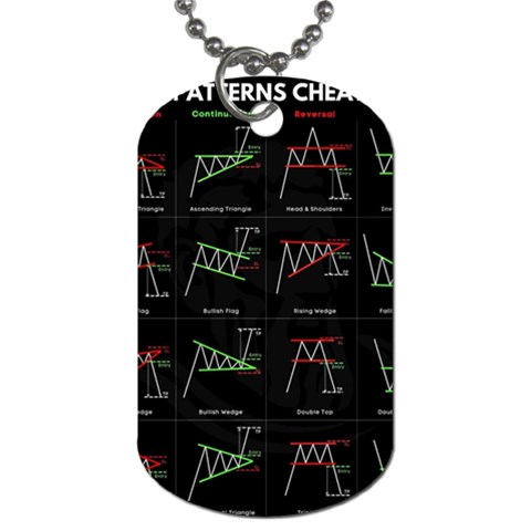 Chart Pattern Dog Tag (One Side) from ArtsNow.com Front