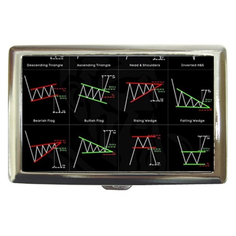 Chart Pattern Cigarette Money Case from ArtsNow.com Front