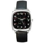 Chart Pattern Square Metal Watch