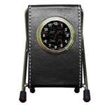 Chart Pattern Pen Holder Desk Clock