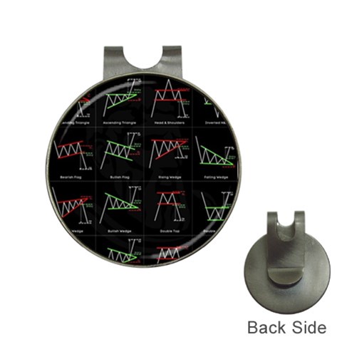 Chart Pattern Hat Clips with Golf Markers from ArtsNow.com Front