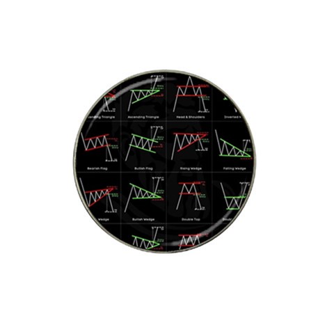 Chart Pattern Hat Clip Ball Marker (4 pack) from ArtsNow.com Front
