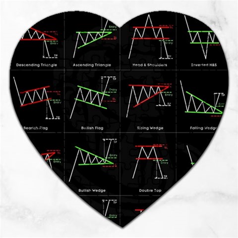 Chart Pattern Jigsaw Puzzle (Heart) from ArtsNow.com Front