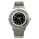 Chart Pattern Stainless Steel Watch