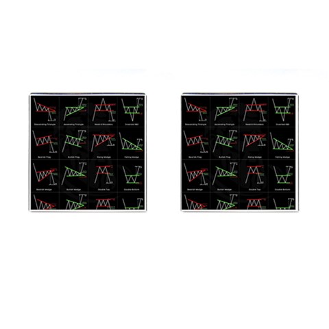 Chart Pattern Cufflinks (Square) from ArtsNow.com Front(Pair)