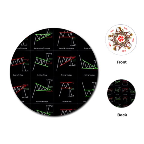 Chart Pattern Playing Cards Single Design (Round) from ArtsNow.com Front