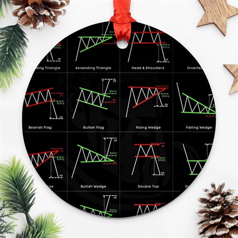 Chart Pattern Round Ornament (Two Sides) from ArtsNow.com Back
