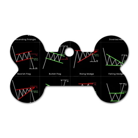 Chart Pattern Dog Tag Bone (One Side) from ArtsNow.com Front