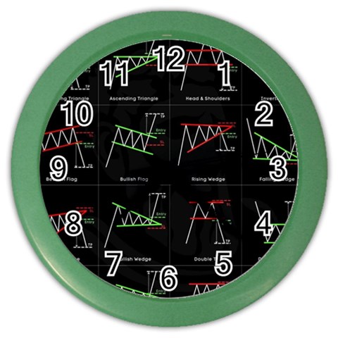 Chart Pattern Color Wall Clock from ArtsNow.com Front