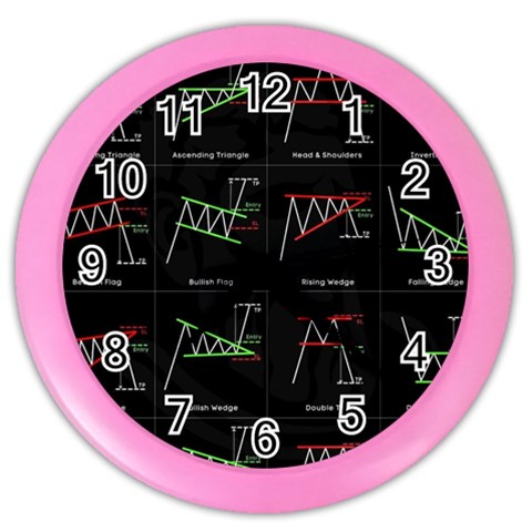 Chart Pattern Color Wall Clock from ArtsNow.com Front