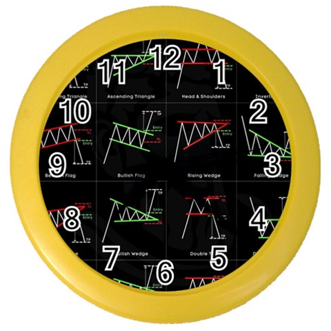 Chart Pattern Color Wall Clock from ArtsNow.com Front