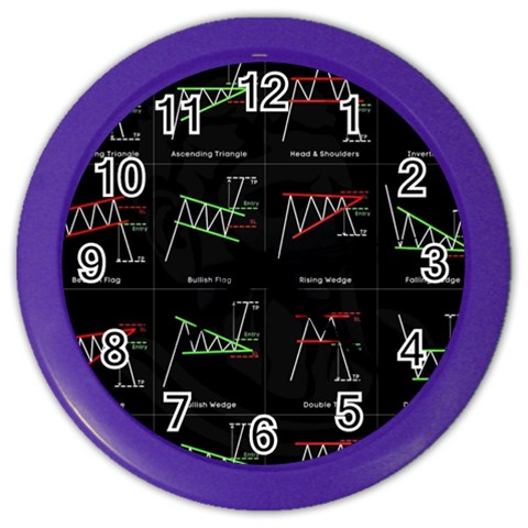 Chart Pattern Color Wall Clock from ArtsNow.com Front