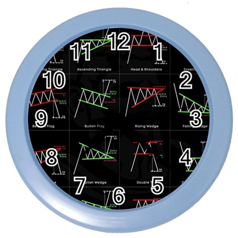 Chart Pattern Color Wall Clock from ArtsNow.com Front