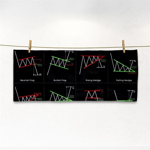 Chart Pattern Hand Towel from ArtsNow.com Front
