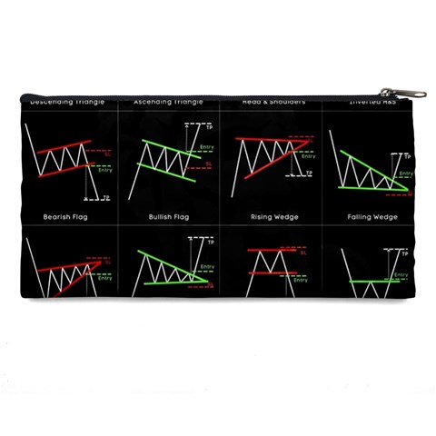 Chart Pattern Pencil Case from ArtsNow.com Back