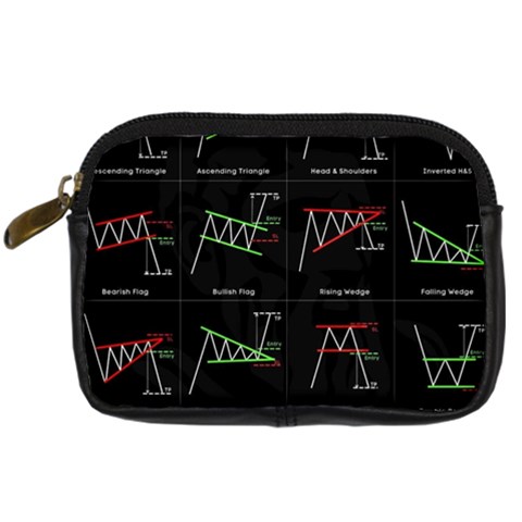 Chart Pattern Digital Camera Leather Case from ArtsNow.com Front