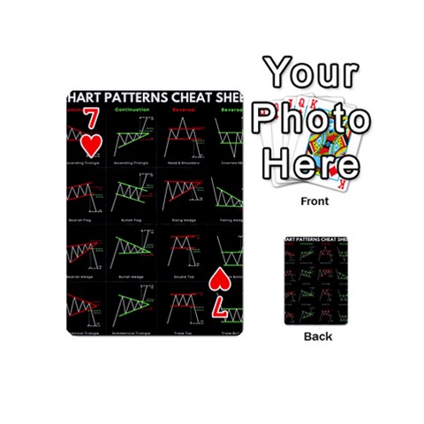 Chart Pattern Playing Cards 54 Designs (Mini) from ArtsNow.com Front - Heart7