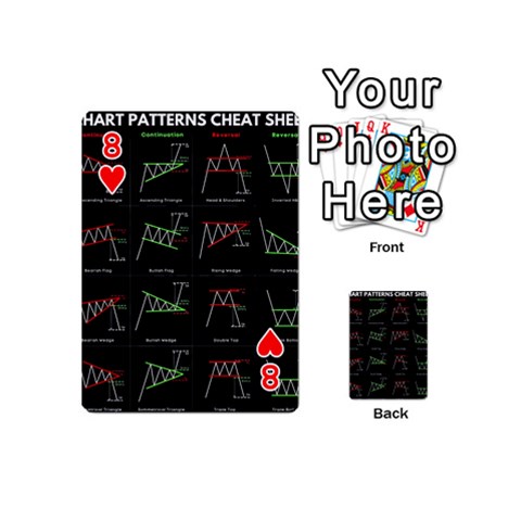 Chart Pattern Playing Cards 54 Designs (Mini) from ArtsNow.com Front - Heart8