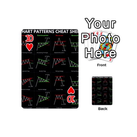 Chart Pattern Playing Cards 54 Designs (Mini) from ArtsNow.com Front - Heart10