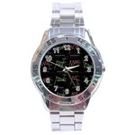 Chart Pattern Stainless Steel Analogue Watch