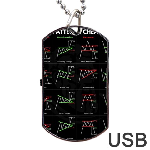 Chart Pattern Dog Tag USB Flash (One Side) from ArtsNow.com Front